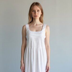 White Lacy Swiss Dot Ladies Nightgown Sleepwear